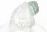 Green, Cubic Fluorite Crystal on Quartz - Inner Mongolia #216771-1